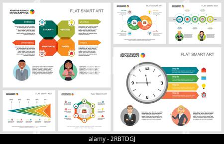 Farbenfrohe Infografiken für Beratungs- oder Marketingkonzepte Stock Vektor