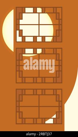 Farbiger leerer asiatischer Vorlagenrahmenvektor Stock Vektor