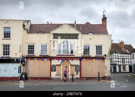 Das geschlossene Talbot Head Hotel in Upton-upon-Severn, Worcestershire, Großbritannien Stockfoto