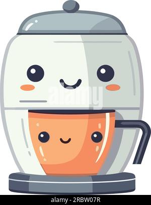 Eine fröhliche Illustration der Kaffeemaschine Stock Vektor