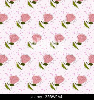 Rose in Power Line Art Patern Stock Vektor