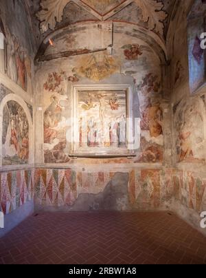 Das Kloster San Salvatore gehört zum UNESCO-Weltkulturerbe und ist ein wichtiges Wahrzeichen in Brescia. Hier vor allem die Innenausstattung Stockfoto