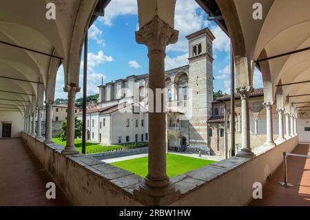 Das Kloster San Salvatore gehört zum UNESCO-Weltkulturerbe und ist ein wichtiges Wahrzeichen in Brescia. Hier vor allem das Kloster Stockfoto