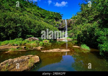 Mauritius, Plaines Wilhems District, Henrietta, die sieben Wasserfälle des Tamarin River Stockfoto