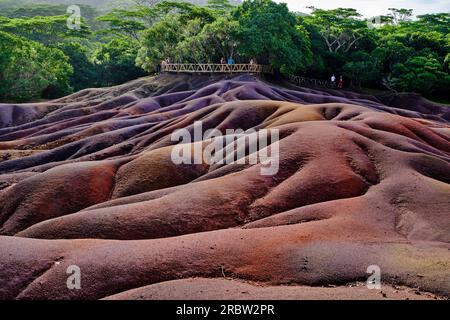 Mauritius, Black River District, Chamarel, Siebenfarbige Erde Stockfoto