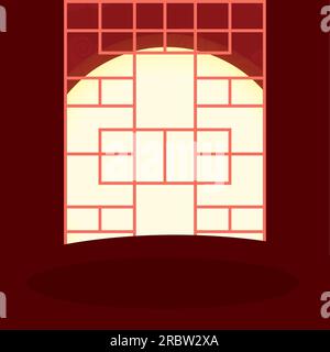 Farbiger leerer asiatischer Vorlagenrahmenvektor Stock Vektor