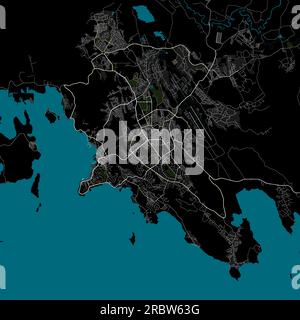 Vector City Map von Port Moresby, Papua-Neuguinea Daten von OpenStreetMap Stock Vektor