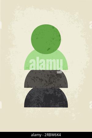 Das Poster ist eine moderne Abstraktion von Figuren. Er kann im Innendesign verwendet werden. Minimalistisches Design. Stock Vektor