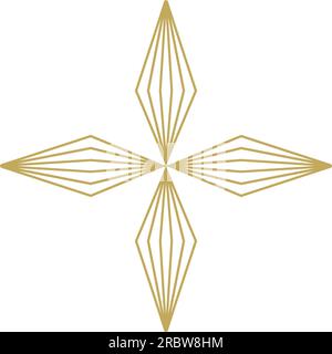 Abstrakter Weihnachtsstern-Konturvektor in Gold. Isolierter Hintergrund. Weihnachtssymbol für die Geburt Jesu. Stock Vektor