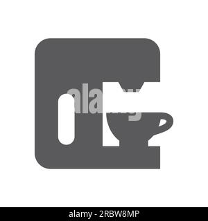 Vektorsymbol für Kaffeemaschine. Symbol „Espressomaschine gefüllt“. Stock Vektor