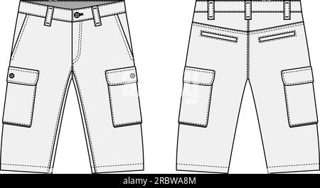 Herrenshorts ( kurze Hosen ) Vektorvorlage Illustration Stock Vektor