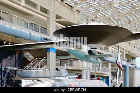 Lockheed Martin RQ-3A Dark Star Air Vehicle (A/V) #3 Drohne in der Great Gallery das Flugmuseum Seattle Washington State USA Stockfoto