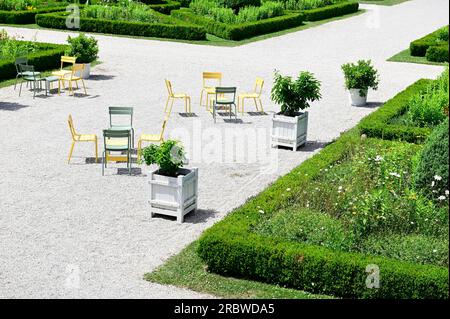 Schallaburg, Niederösterreich, Österreich. 04. Juli 2023. Der historische Garten des Schallaburg Stockfoto