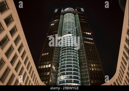 Tower 185, Frankfurt am Mein, Frankfurter Skyline, Frankfurt, Hessen, Deutschland, Europa Stockfoto