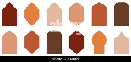 Fenster und Bögen im orientalischen Stil mit islamischem ramadan-Karäem und eid mubarak. Vektordarstellung Stock Vektor