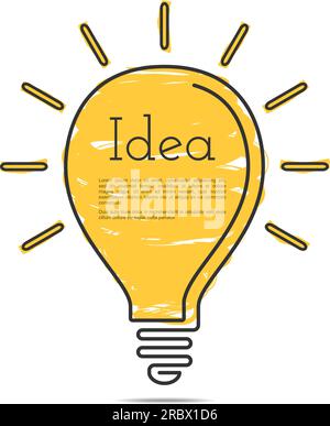 Glühbirnen-Symbol mit Idee Konzept, Vektor-Illustration eps10 Stock Vektor