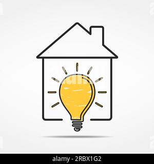 Haus mit Glühbirne zu abstrahieren, Vektor-Illustration eps10 Stock Vektor
