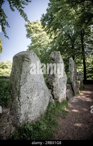 Waylands Smithy Neolithic Long Barrow auf dem Ridgeway, Oxfordshire, Großbritannien Stockfoto