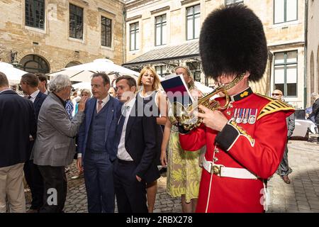 Brüssel, Belgien. 11. Juli 2023. Bart De Wever von N-VA, das bei einem Empfang im Brüsseler Rathaus im Rahmen der Feierlichkeiten anlässlich des flämischen Regionalfeiertages am Dienstag, den 11. Juli 2023, gefilmt wurde. BELGA FOTO JAMES ARTHUR GEKIERE Kredit: Belga News Agency/Alamy Live News Stockfoto