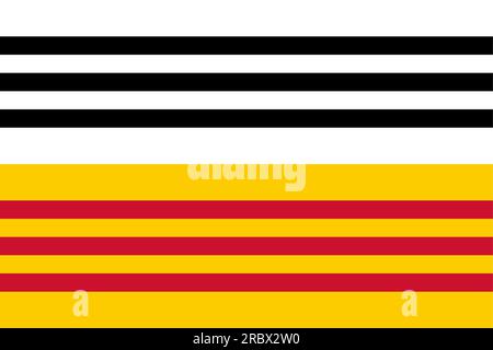 Flagge der Gemeinde Loon op Zand (Nordbrabant oder Provinz Noord-Brabant, Königreich der Niederlande, Niederlande) Stock Vektor