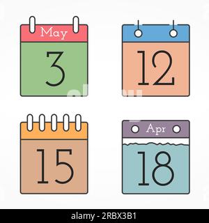 Vier Kalender-Icons, Vektor-Illustration eps10 Stock Vektor