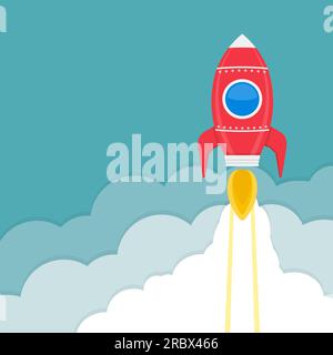 Raketenstart, Unternehmen oder Projekt Start Konzept, eps10 Vektorgrafik Stock Vektor