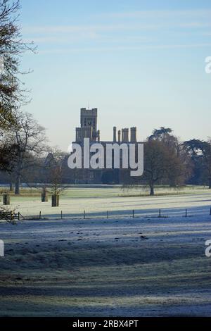 Das Herrenhaus im Old Warden an einem frostigen Januarmorgen Stockfoto