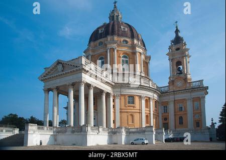 Die Basilika Superga ist eine Kirche in der Nähe von Turin, Turin, Piemont, Italien und Europa Stockfoto