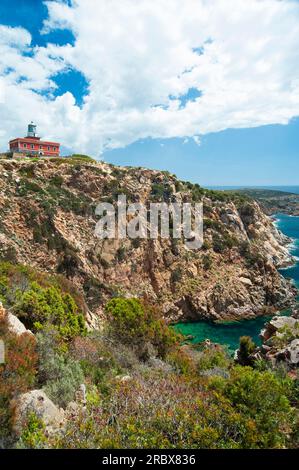 Leuchtturm von Kap Spartivento, Chia, Domus de Maria, Sardinien, Italien, Europa Stockfoto