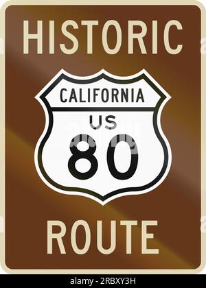 HISTORISCHE US-Route Highway 60. Stockfoto