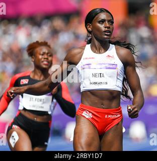 Birmingham, England. 2. August 2022. Daryll Neita von England während der Frauensportveranstaltung 100 Meter bei den Commonwealth Games 2022 in Birmingham Stockfoto