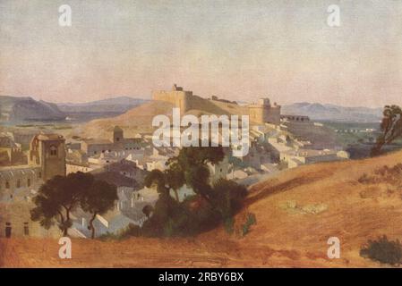 Blick von Villeneuve Lés Avignon, Fort Saint André 1836 von Camille Corot Stockfoto