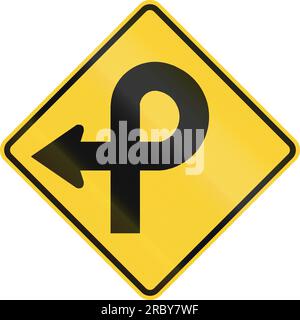 US-Straßenwarnschild: Brezelschlinge Stockfoto