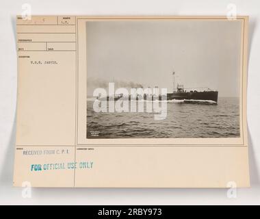 Soldaten an Bord der USS Jarvis im Ersten Weltkrieg. Das Foto wurde von einem Fotografen des C.P.L. Labors aufgenommen. Dieses Bild ist als „NUR ZUR OFFIZIELLEN VERWENDUNG“ klassifiziert. Stockfoto