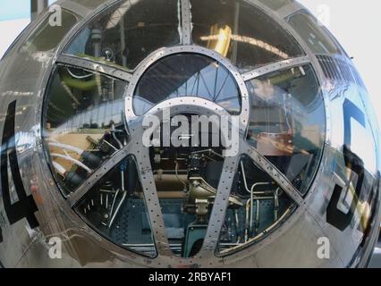 Die Nase der USAF Boeing B-29 Superfortress T-Square 54 WW2 Schwerbomber Seattle Washington State USA Stockfoto