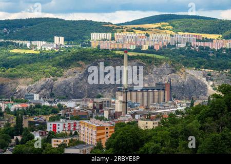Blick auf den Hügel von Usti nad Labem, Tschechische Republik Stockfoto