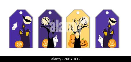 Satz von Verkaufsetiketten und -Etiketten, Vorlagen für Einkaufsetiketten. Leere, Rabatt- und Preisschilder auf Papier. Sonderangebot. Klassisch. Vektordarstellung. Konzept Stock Vektor