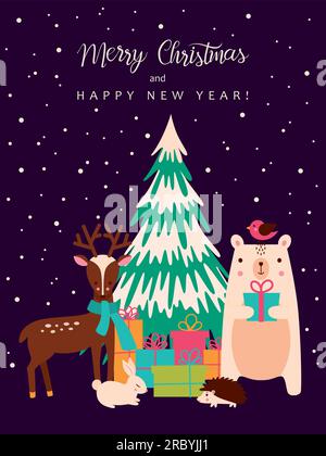 Weihnachtsgrußkarte Stock Vektor