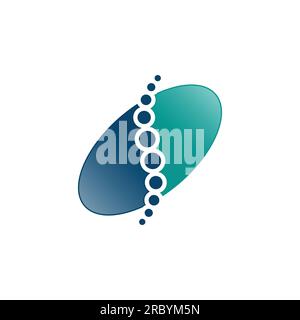Chiropraktische Logo-Vorlage Einfaches Design. Chiropraktisches Logo-Design-Vektorbild. Pain-Logo. Wirbelsäulenpflege-Logo. Knochen, Orthopädie, Chiropraktik Stock Vektor