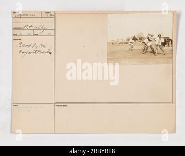 Soldaten in Camp Lee, VA, im Ersten Weltkrieg an Bajonettübungen beteiligt. Dieses Foto wurde 1917 aufgenommen und zeigt, wie die Infanteriesoldaten ihre Kampfkünste verbessern. Stockfoto