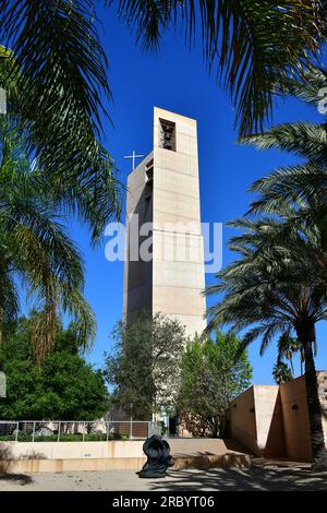 Glockenturm, Kathedrale von Los Angeles, Kathedrale unserer Lieben Frau der Engel, Catedral de Nuestra Señora de los Ángeles, Los Angeles, USA, Nordamerika Stockfoto