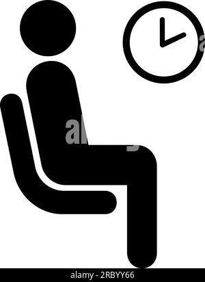 Wartsymbol, aiga-Warteraum-Schild Stock Vektor
