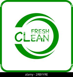 Frisches, sauberes Vektorlogo oder -Symbol, weißer Hintergrund frisches, sauberes Logo Stock Vektor