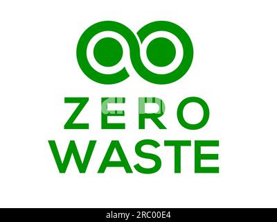 Logo oder Symbol für „Zero Waste“-Vektor, weißer Hintergrund „Zero Waste“-Logo Stock Vektor