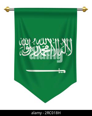 Saudi-Arabien Flagge oder Wimpel isoliert auf weiß Stock Vektor