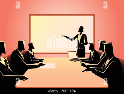 Geschäftsdarstellung von Geschäftsleuten, die ein Meeting abhalten Stock Vektor