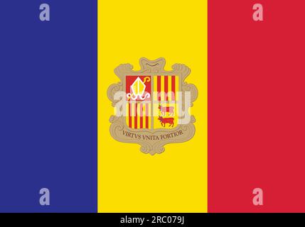 Nahaufnahme Flagge von Andorra Stock Vektor