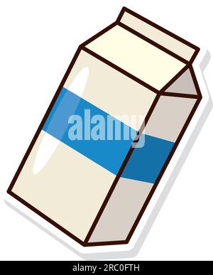 Isolierter Vektor des Symbols für Milchkastenaufkleber in Farbe Stock Vektor
