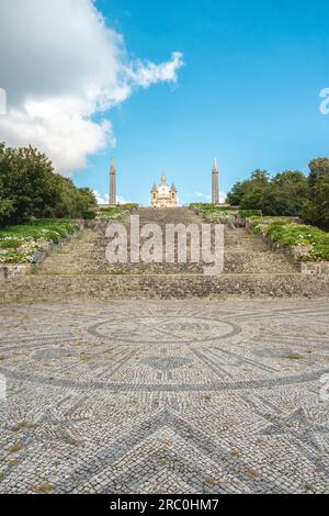 Heiligtum unserer Lieben Frau von Sameiro, wunderschöne Kirche auf dem Hügel. Braga Portugal. Juli 7 2023. Stockfoto