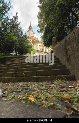 Heiligtum unserer Lieben Frau von Sameiro, wunderschöne Kirche auf dem Hügel. Braga Portugal. Juli 7 2023. Stockfoto